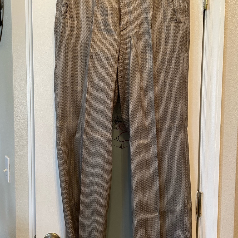 Giorgio Armani Women's Striped Gray Trousers